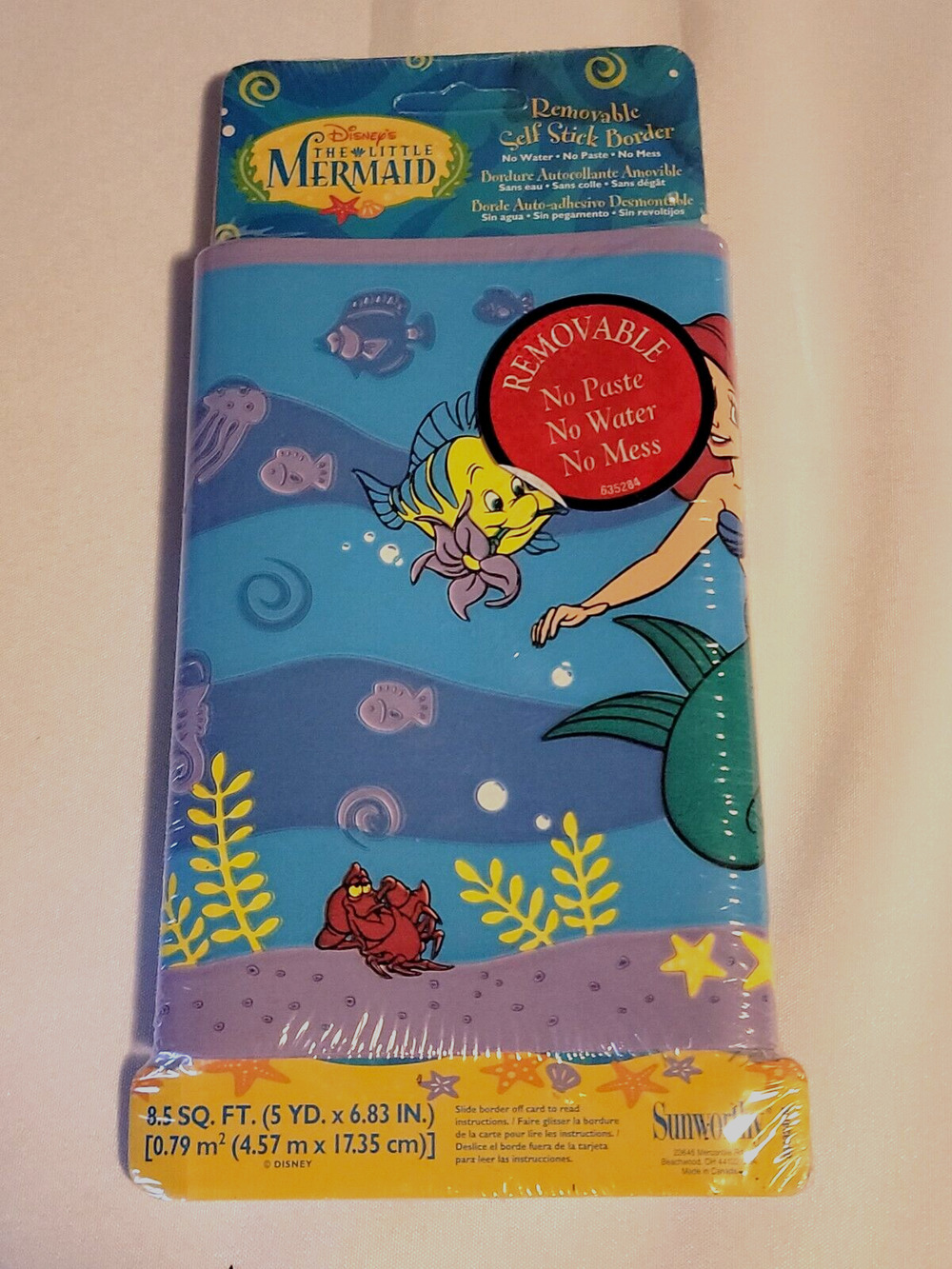 Sunworthy Disney's The Little Mermaid Removable Self Stick Border 8.5 sq ft 5 yd